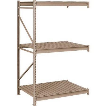 TENNSCO Tennsco Bulk Storage Rack - 48"W x 24"D x 96"H - Add-On - 3 Shelf Levels - Steel Deck - Sand BU-482496CA-SND